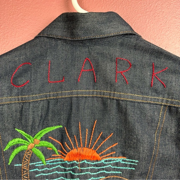Levi’s orange tab 1970’s kid’s denim snap button embroidered “Clark” jacket - Picture 9 of 9